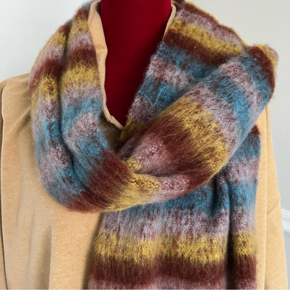 Cozy blanket scarf with fringe